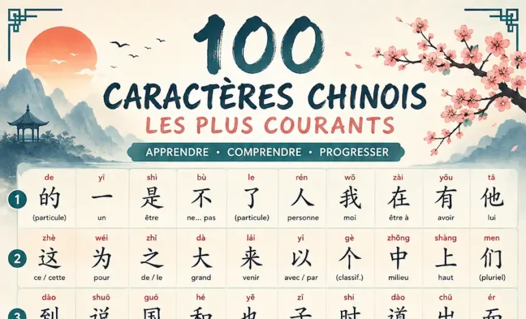 apprendre les 100 caractères chinois les plus courants