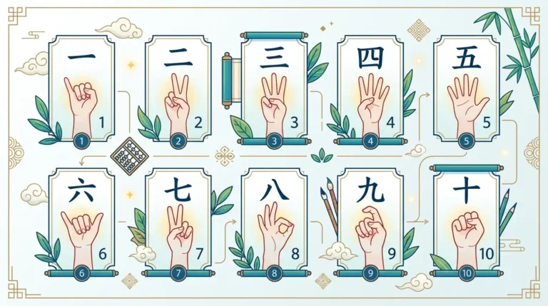 les 10 chiffres en chinois avec leur signe à la main