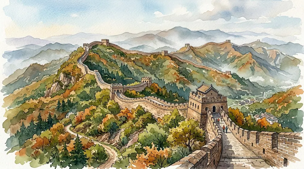 peinture de la grande muraille voyage en chine destination
